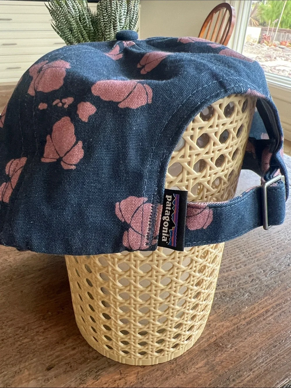 Patagonia womens Navy Hat with Pink Floral Print